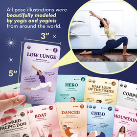 Zinsk 70 Yoga Cards show difficulty levels for paced practice.