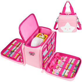 ZIOZERTT Little Tikes Dream Machine case pink front view keeps books neatly organized during travel.