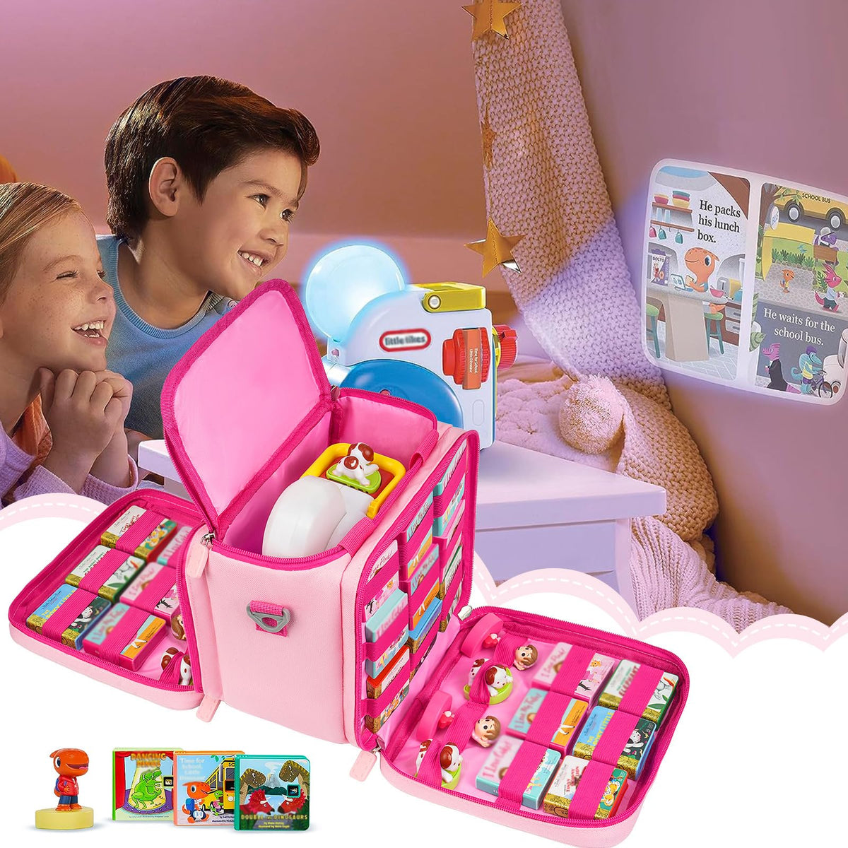 ZIOZERTT Little Tikes Dream Machine case pink shock-absorbent padding prevents impacts.