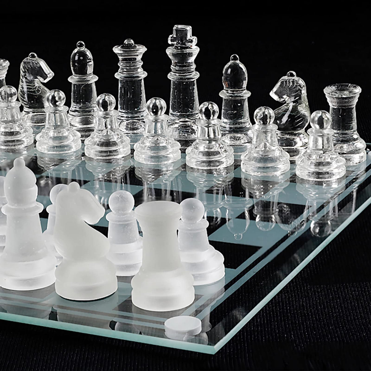 Ziphia compact tabletop chess set fits on most desks and coffee tables.