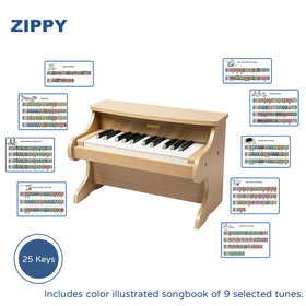 ZIPPY Kids Piano Keyboard color-illustrated songbook included for guided play