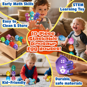 Zippytots Colorful eggshells designed for safe sorting and color recognition.