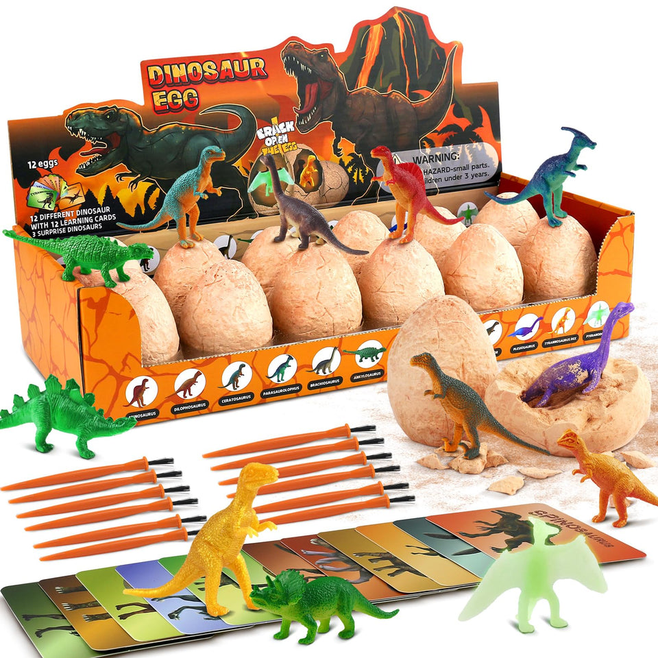 Zippytots Dinosaur Egg Dig Kit with 12 eggs for hands-on paleontology fun.