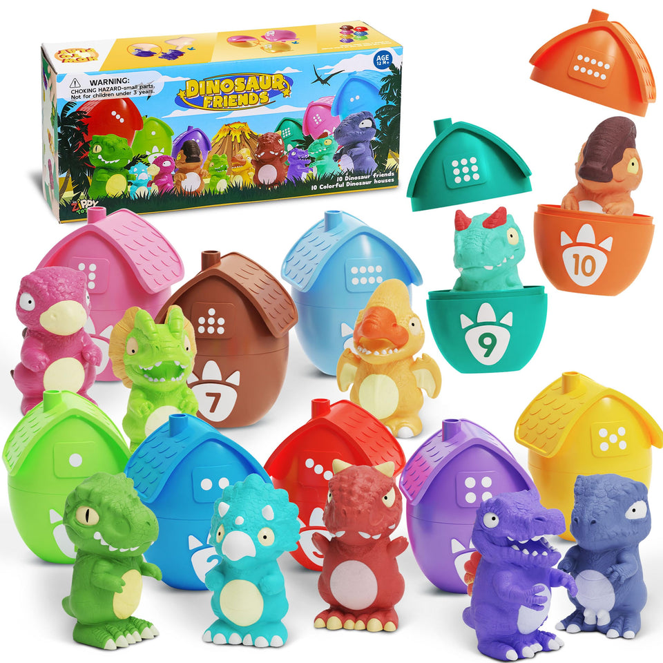 Zippytots Dinosaur Finger Puppet on a fingertip encourages storytelling and language play.