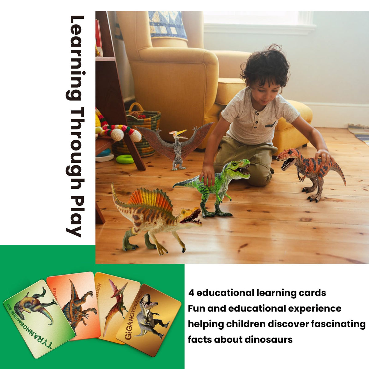 Zippytots Giganotosaurus figure showcases bold colors for durable, engaging adventures
