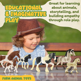 Zippytots bay horse figurine supports interactive farmyard narratives.