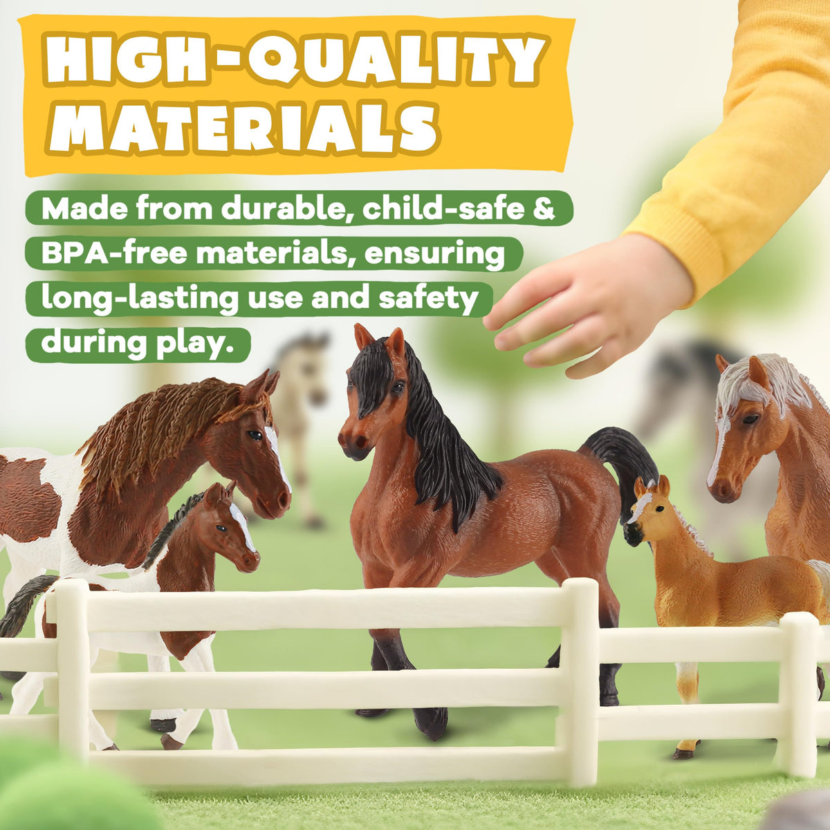 Zippytots jumping horse figurine encourages dynamic pretend equestrian games.
