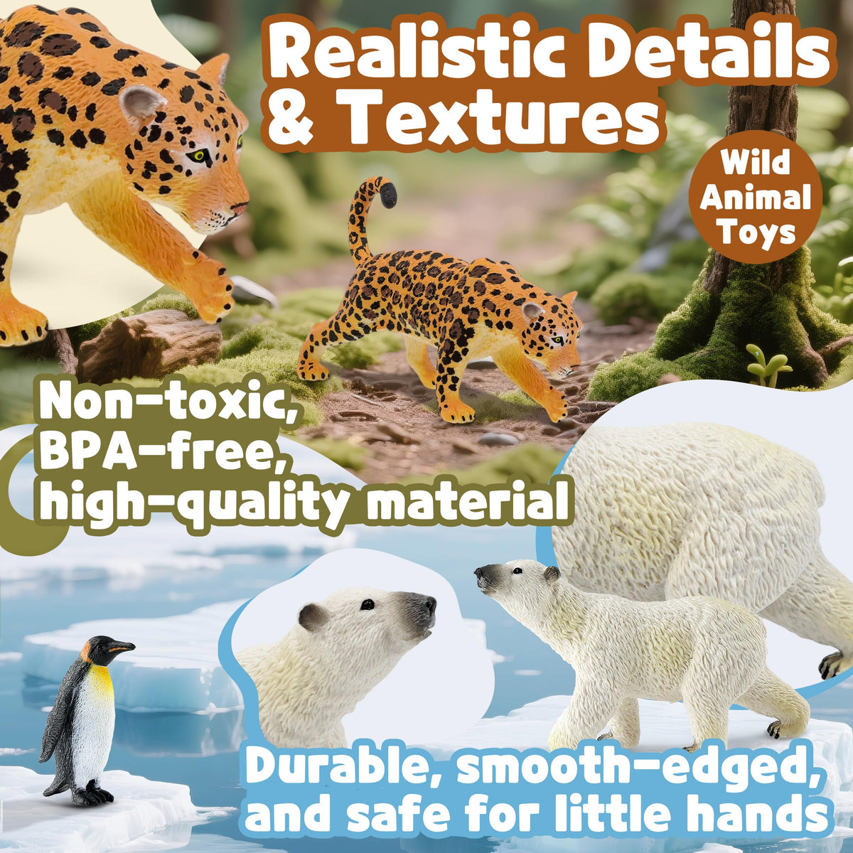 Zippytots Leopard figure sparks exploration and descriptive language.