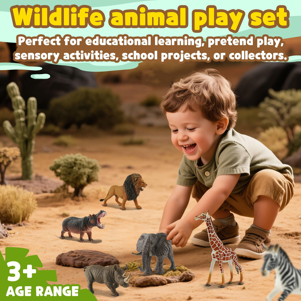 Zippytots safari lion figurine for dramatic role-play and exploration.