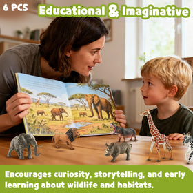 Zippytots safari figurines close-up detail for durable, high-detail design.