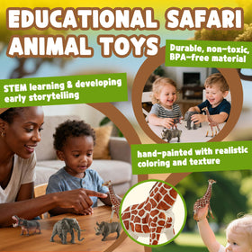 Zippytots safari set contents image showcasing six detailed figurines.