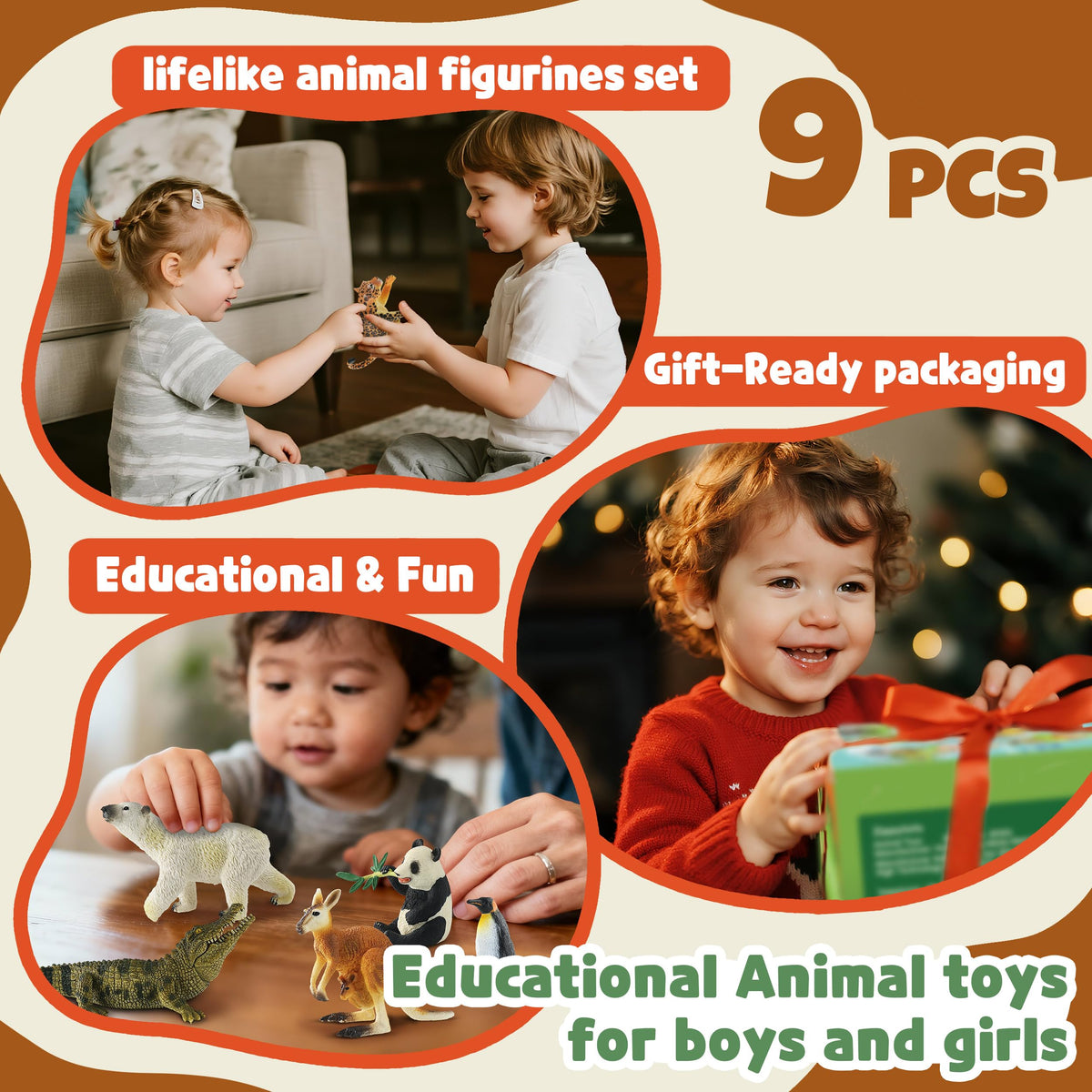 Zippytots Tiger figure supports dynamic role-play and focus.