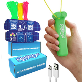 ZipString Original front view in luscious lime for outdoor play and easy control.