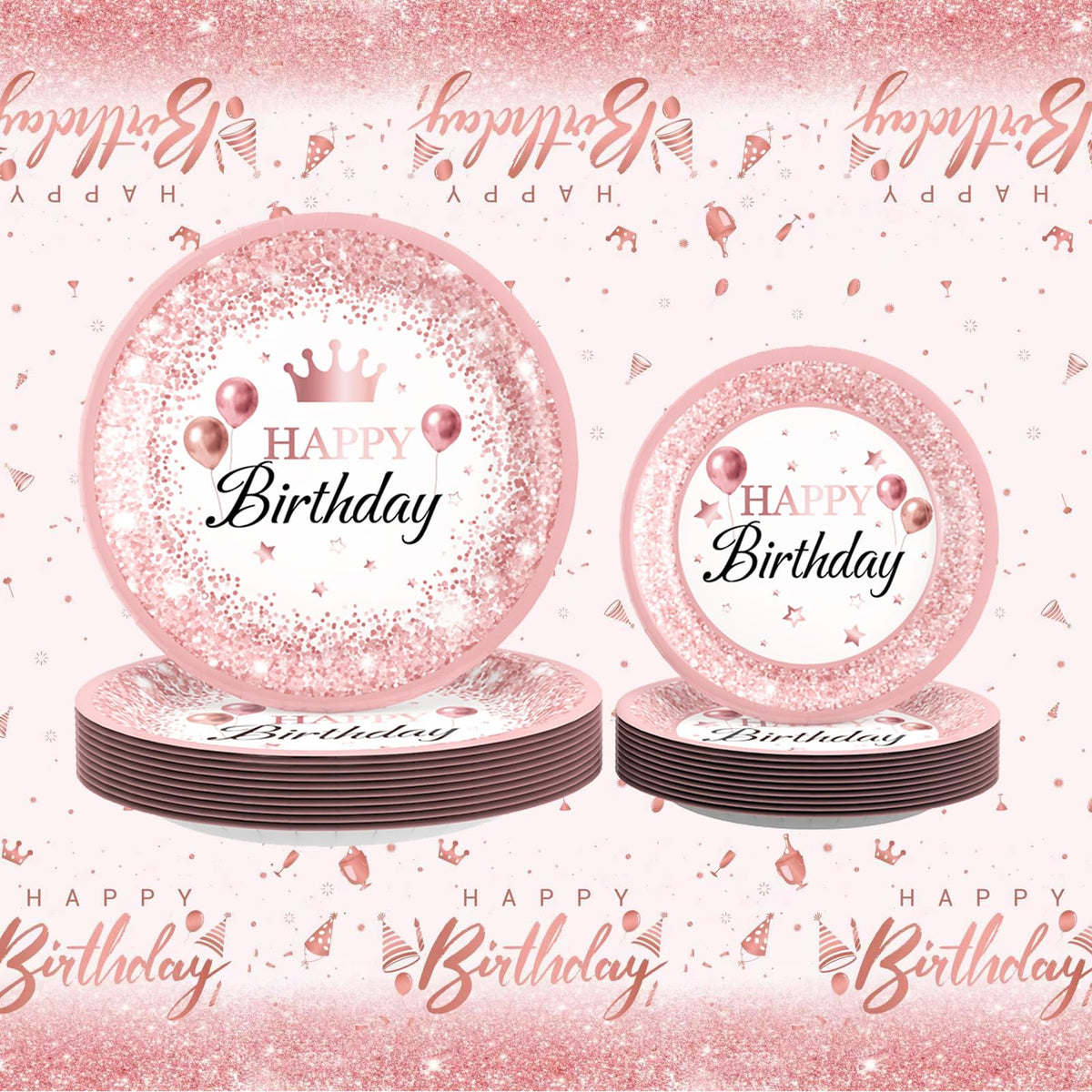 ZIRICHER pink 9-inch plates with festive details for easy serving