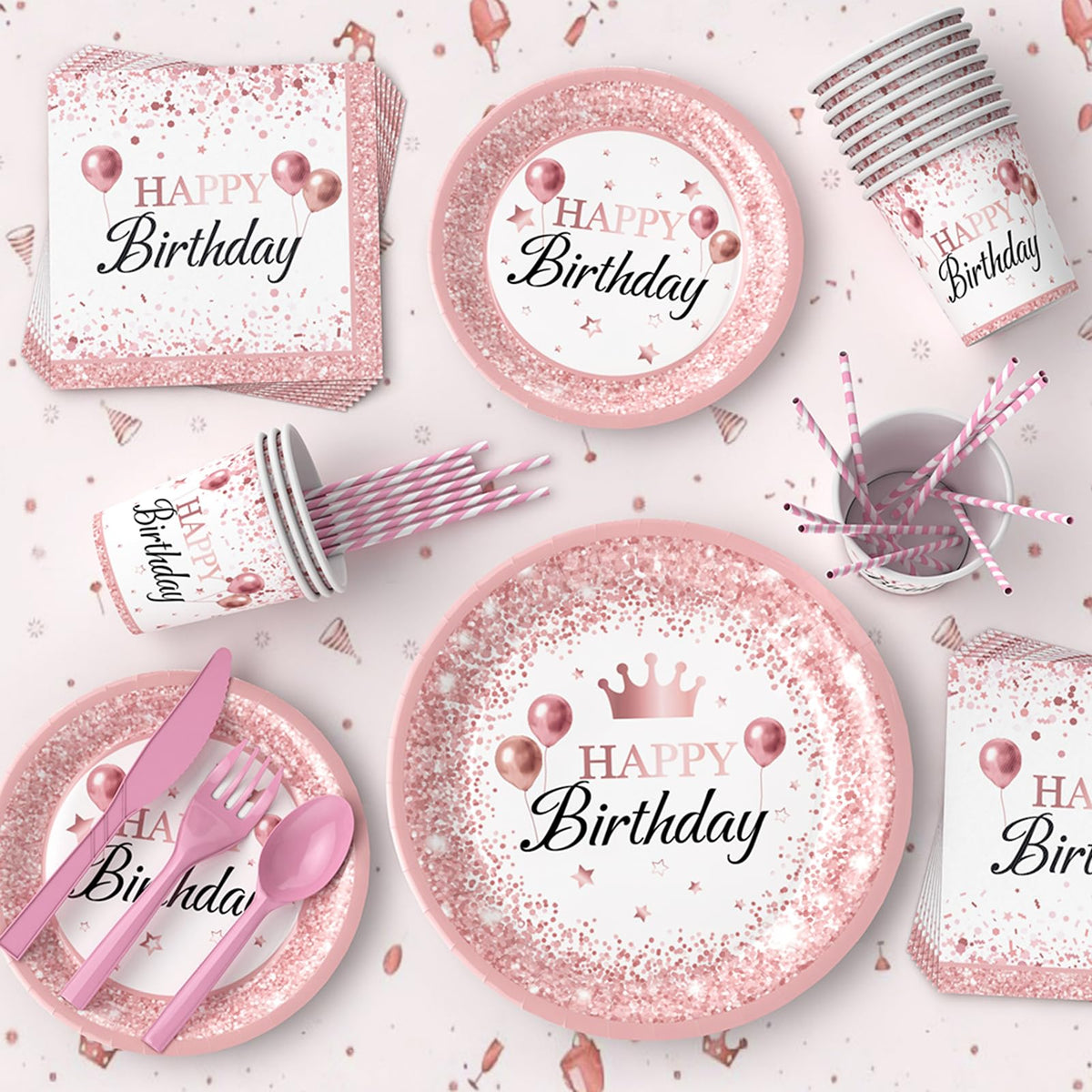 ZIRICHER pink cups and straws kit for kid-friendly drinking and cleanup