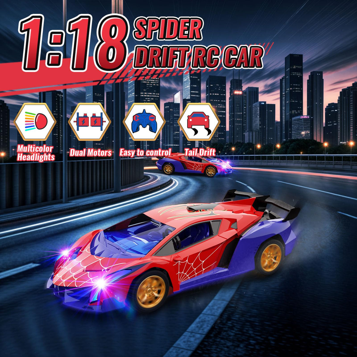 ZIROKAY Spider RC car racing with friends for exciting group play