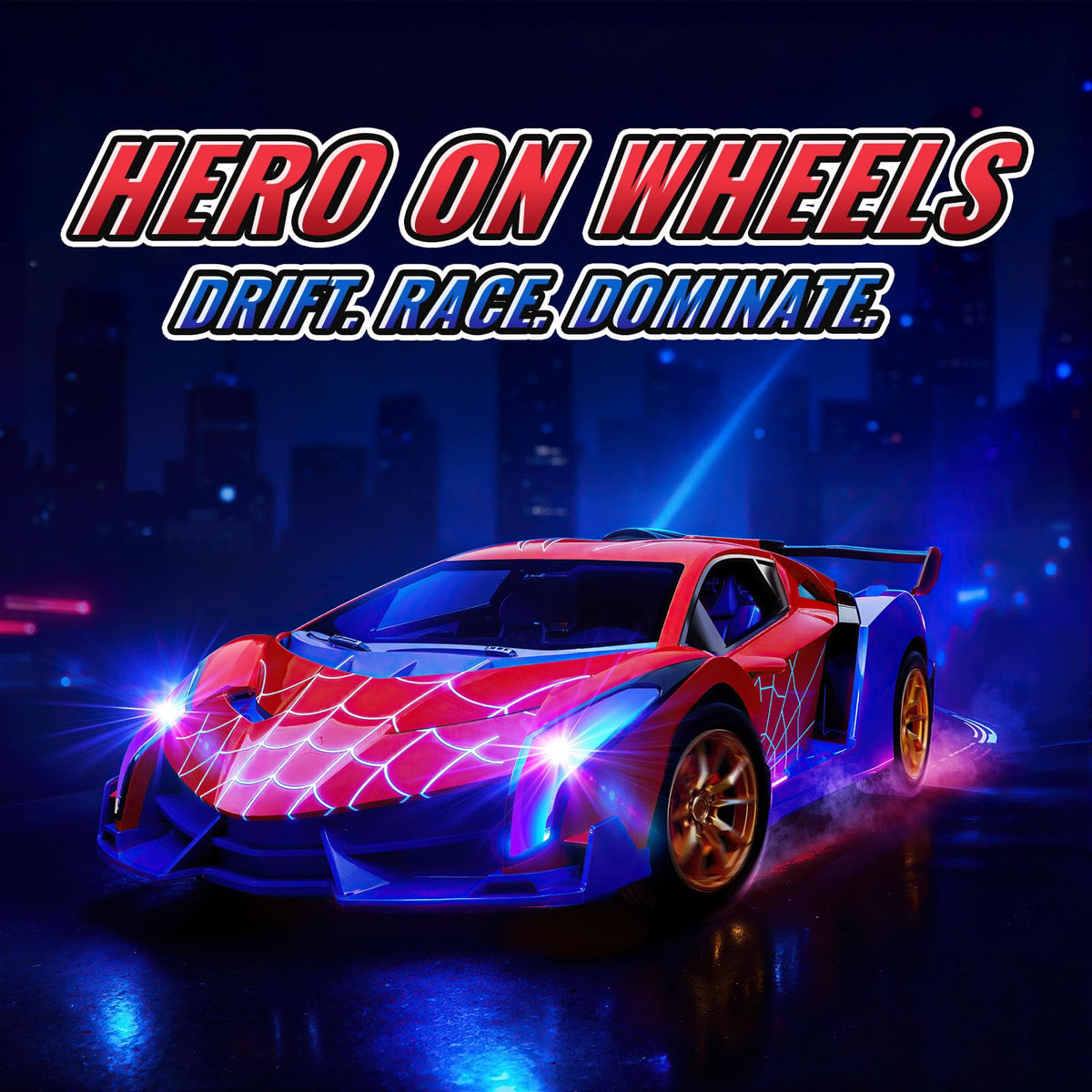 ZIROKAY Spider RC car tail drift action captured for dynamic play sessions