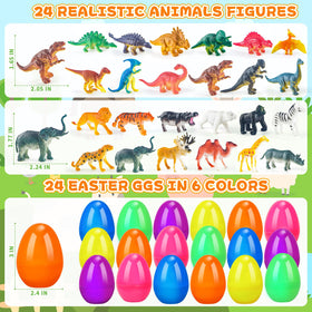 ZIRSENG Easter eggs with animal figurines inside promote imaginative play.