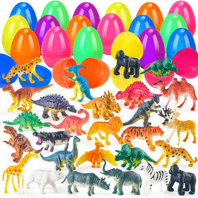 ZIRSENG Easter eggs with dino figurines inside for interactive hunting fun.