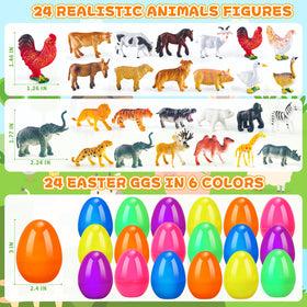 ZIRSENG realistic animal figurines included with eggs for imaginative play.