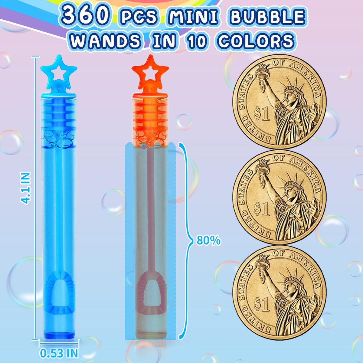 ZIRSENG mini bubble wands for kid-friendly party favors