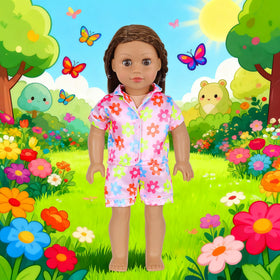 ZITA ELEMENT strawberry-pattern top cute detail for 14-18 inch dolls