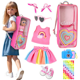 Pink toy camera and heart stickers inspire pretend photography and personalization.