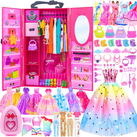 ZITA ELEMENT 11.5-inch doll wardrobe with suitcase for organized play on the go.
