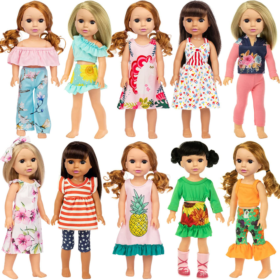 ZITA ELEMENT 145-inch doll outfits pack—varied styles for dress-up fun