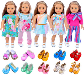 ZITA ELEMENT 18-inch doll clothes set showing elastic fabric for easy dressing