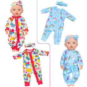 ZITA ELEMENT colorful butterflies jumpsuit brightens doll wardrobes for creative styling.