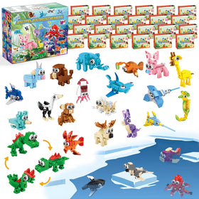 Zitetbolo 24-pack animal building blocks in a bright, engaging assembly set for kids' party favors.