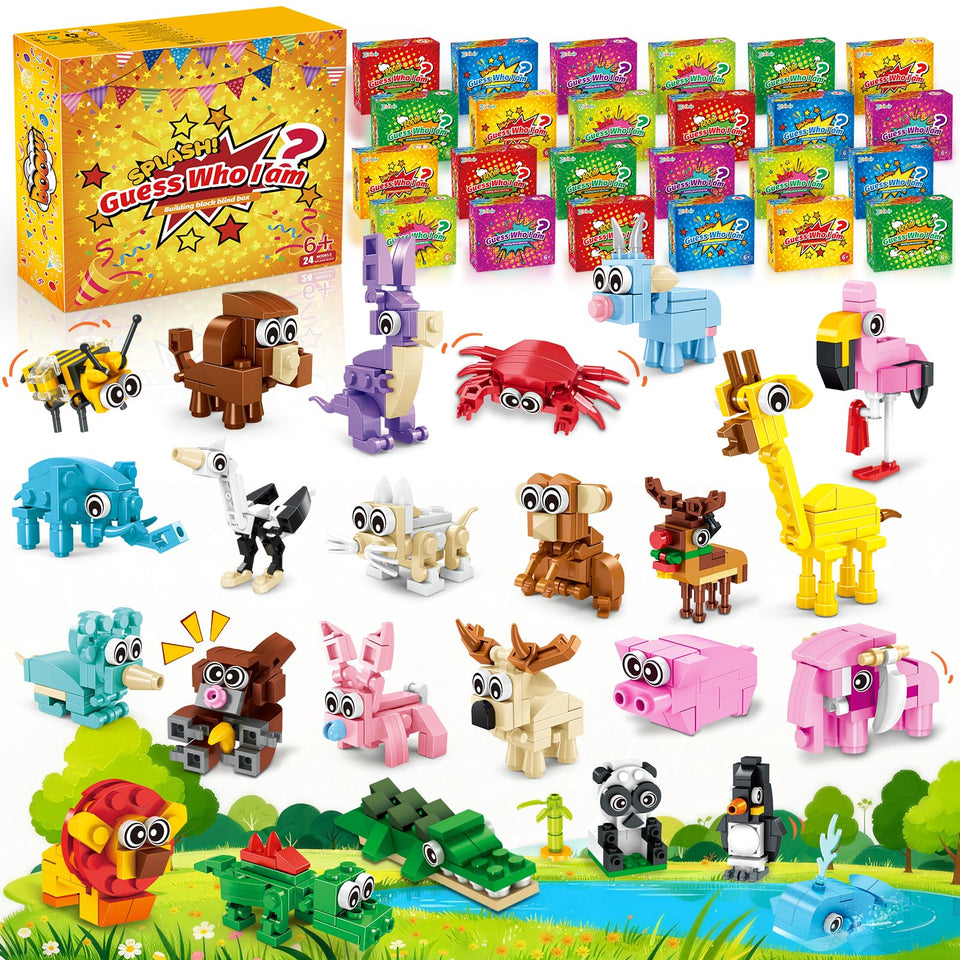 Zitetbolo animal building blocks 24-pack for kids' party favors and learning.