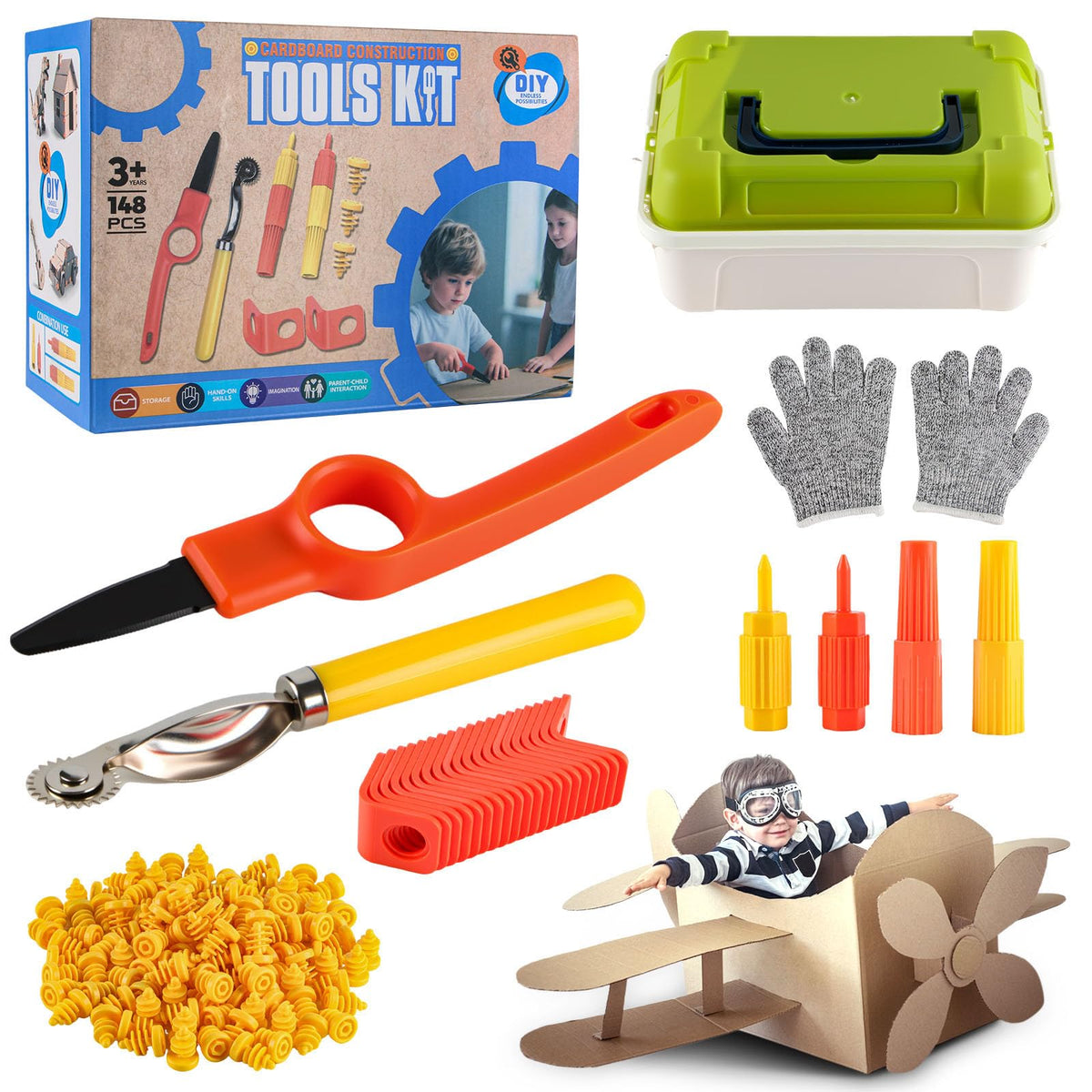 Zitranse Cardboard Cutting Tools with storage box for organized, mess-free project cleanup