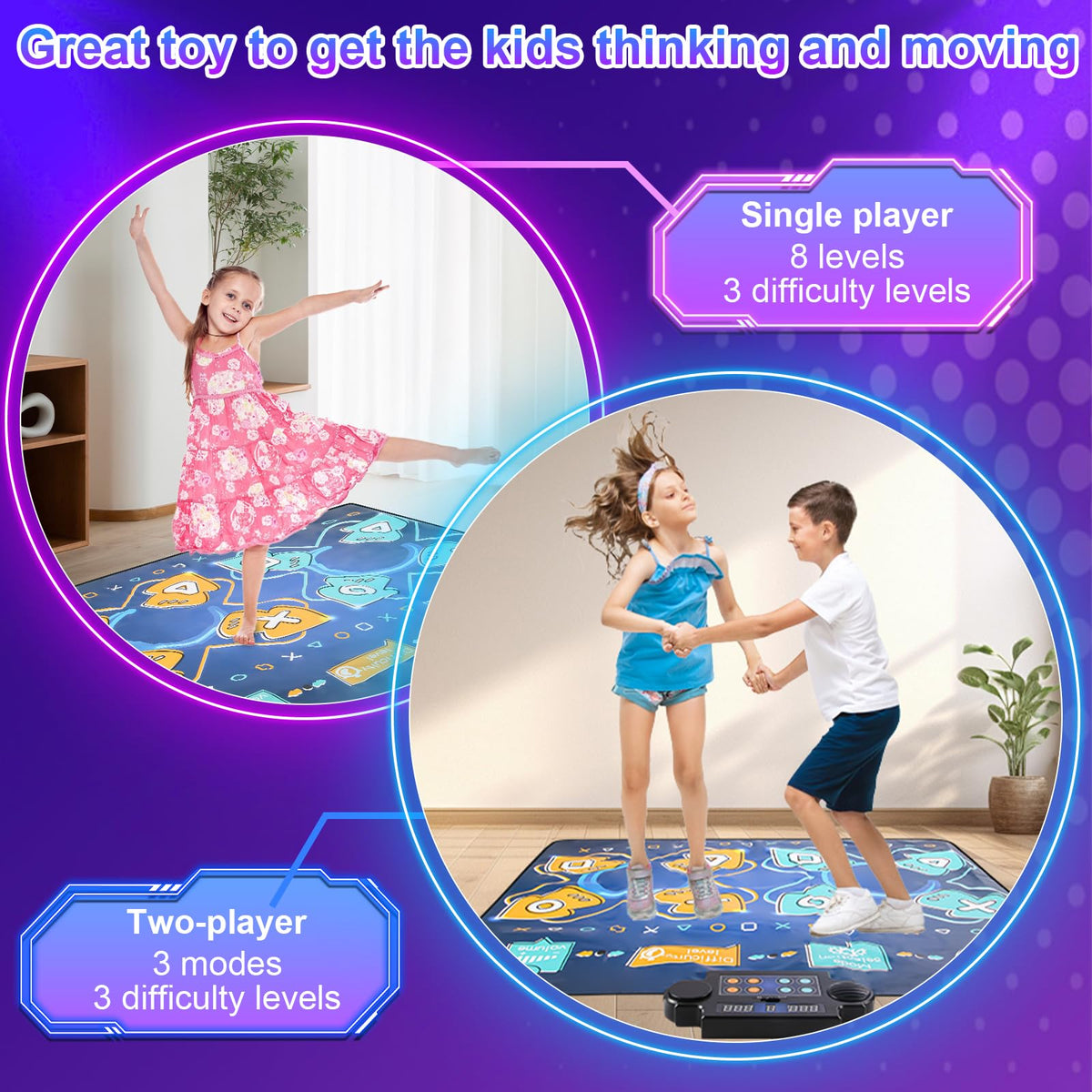 Zitranse dance mat double-player setup enables sibling rivalry-friendly playtime