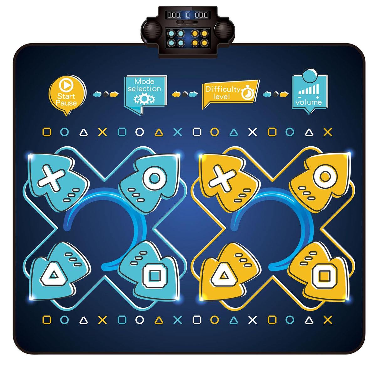 Zitranse dance mat front view showing double-player mode for home fun