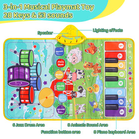 Zitranse musical mat with farm animals design supports imaginative play and sound exploration.