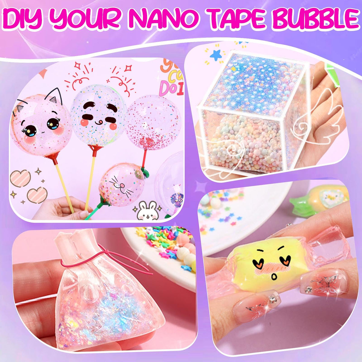 ZiZa bubble kit with sequins and beads for sparkling effects