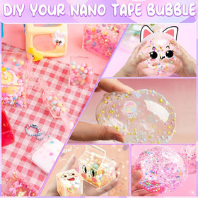 Kids using ZiZa Nano Tape Bubble Kit during a crafting session