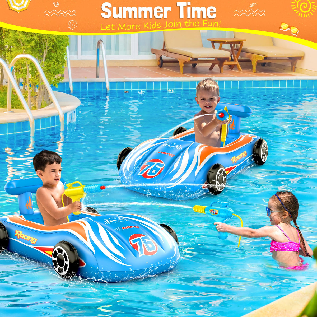 ZIZZ built-in water gun feature boosts pool battles for kids.