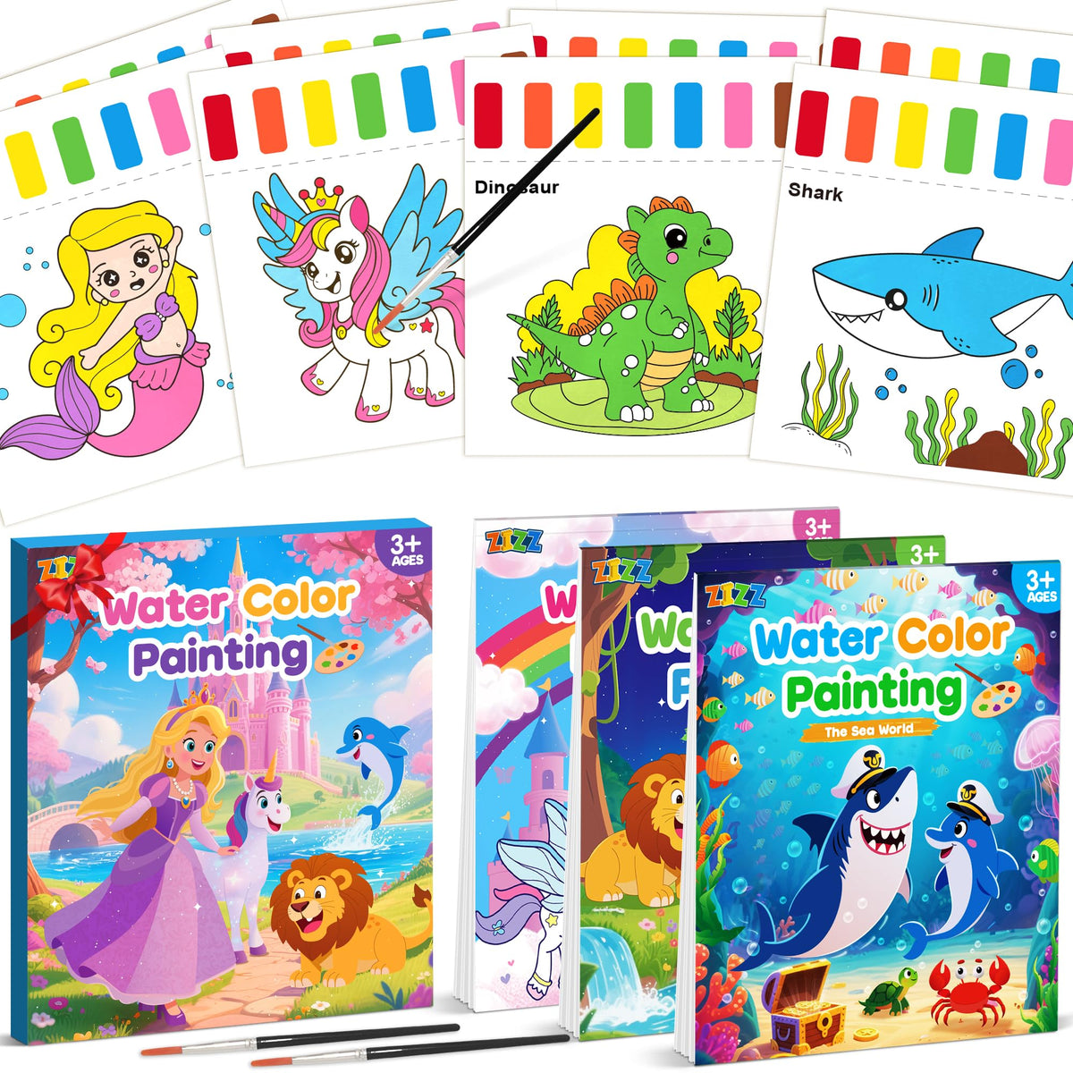 ZIZZ kids painting action captures little artists enjoying creative, no-muss crafting.