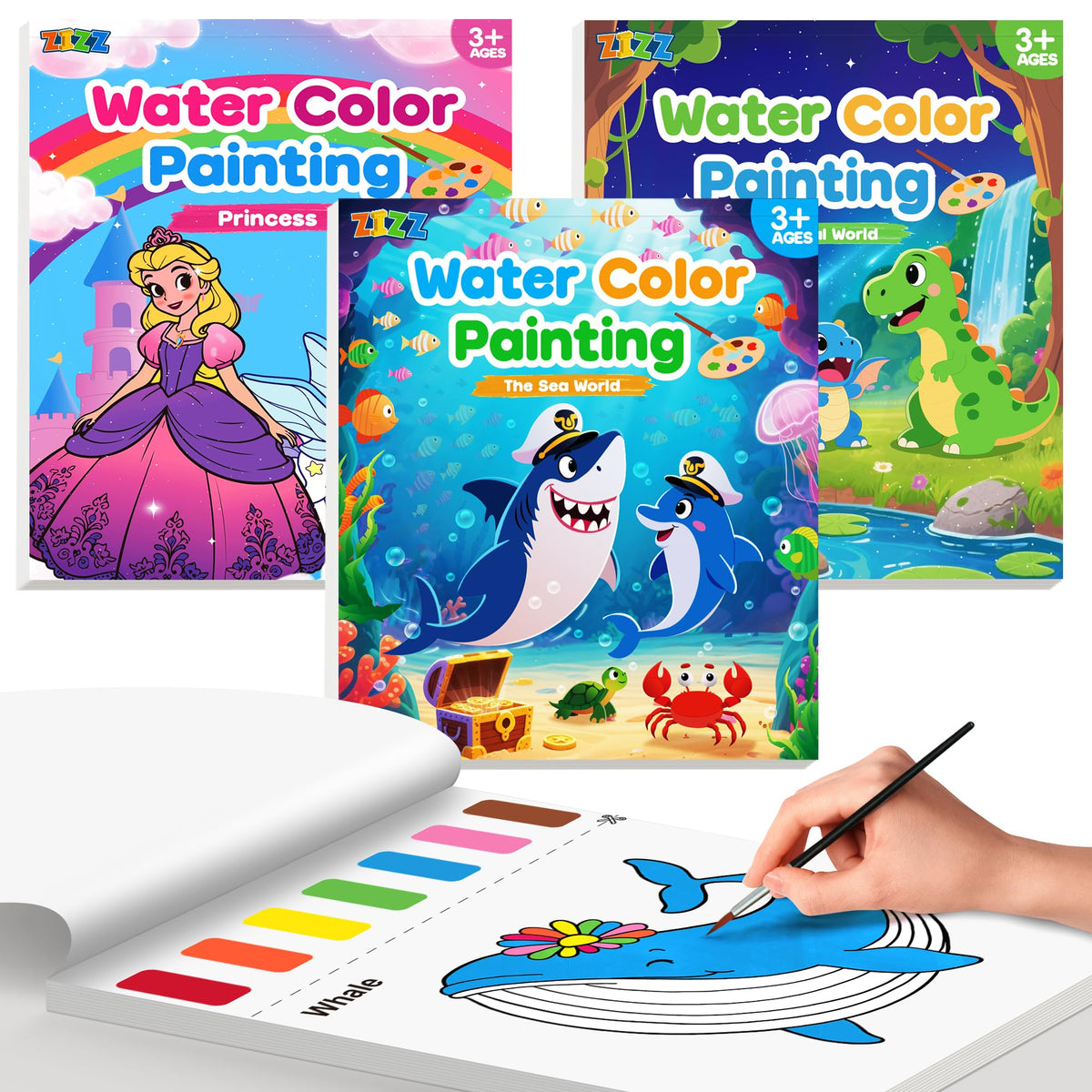 ZIZZ paint with water set, all-in-one art kit for kids, mess-free and ready to go.