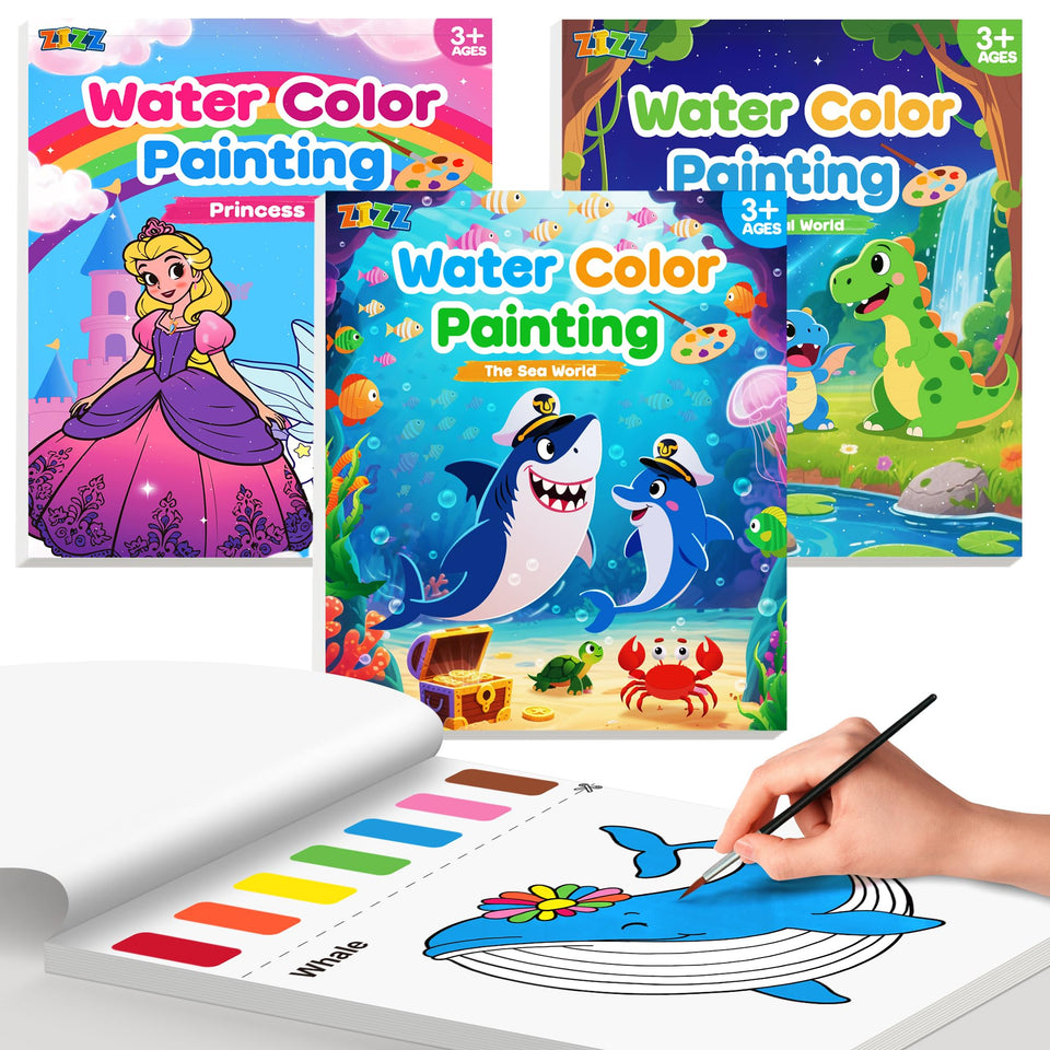 ZIZZ paint with water set, all-in-one art kit for kids, mess-free and ready to go.