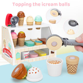 ZJEFUNS wooden yogurt cups — adds colorful variety for pretend dessert tastings.