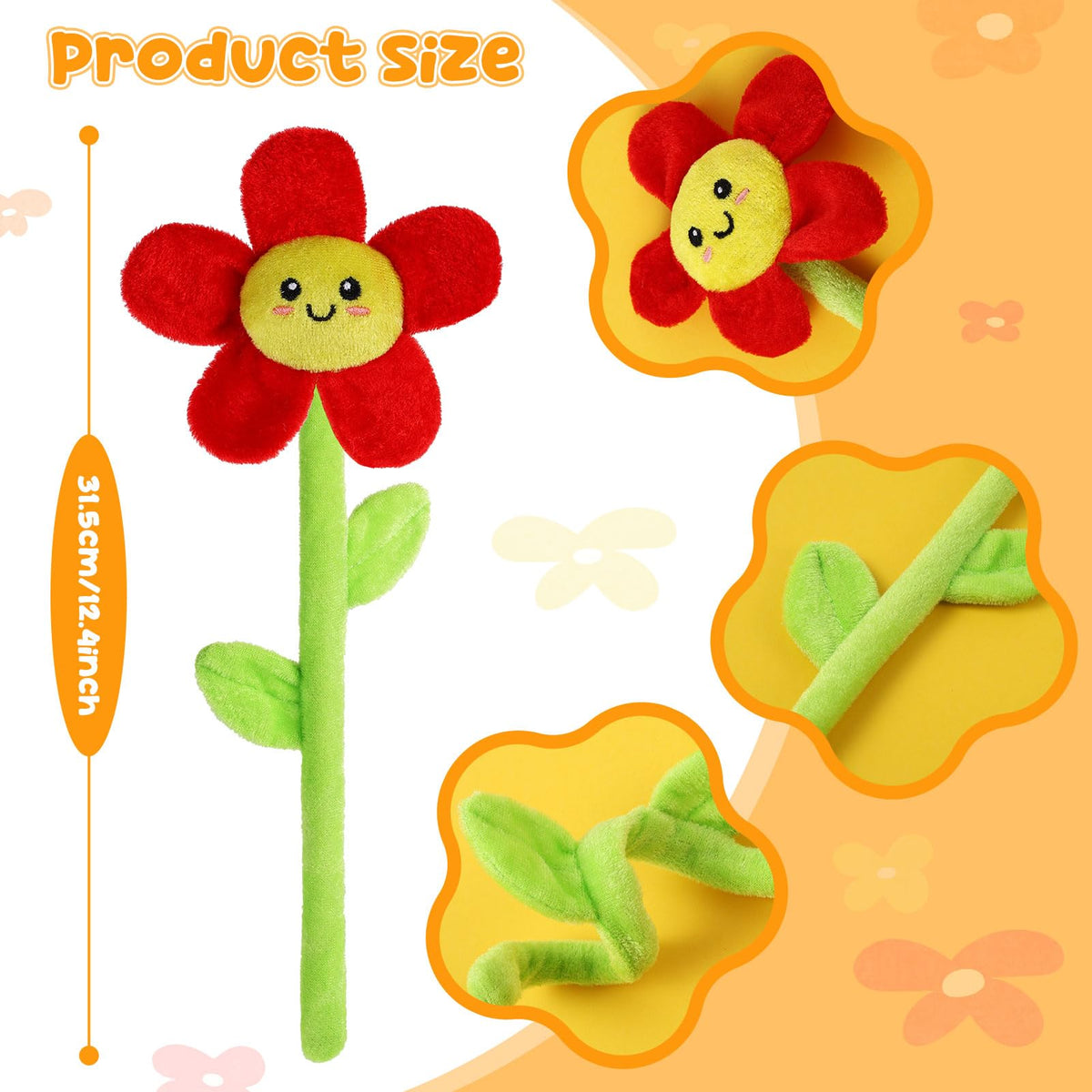 ZJoey bendable metal stem plush flowers adapt to creative displays.