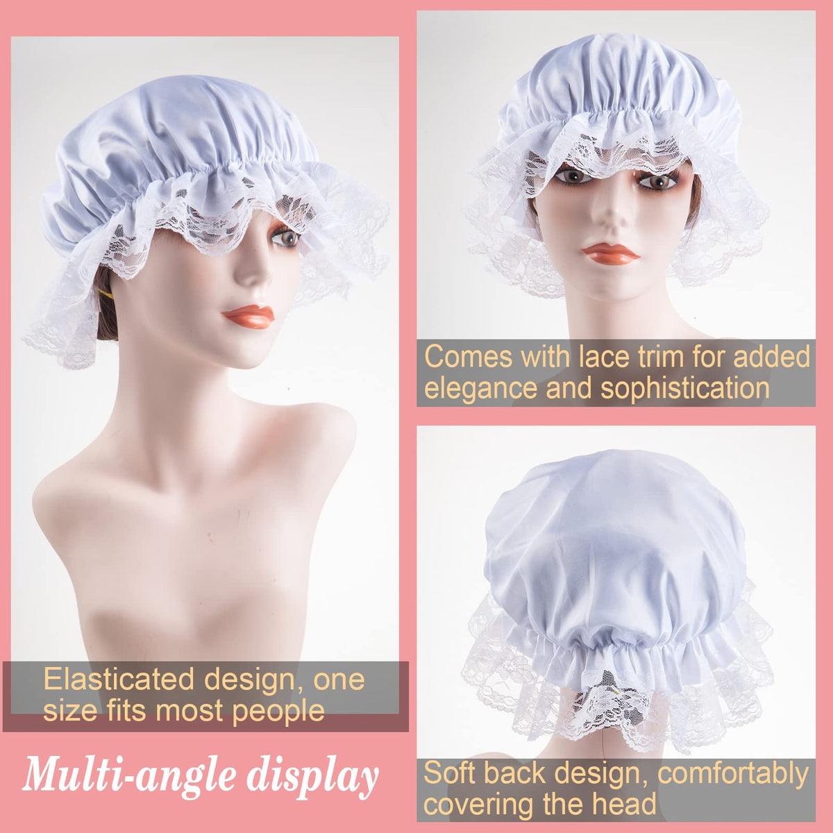 ZJoey colonial bonnet with lace edge enhances vintage outfits
