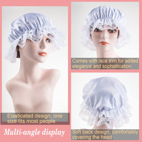 ZJoey colonial bonnet with lace edge enhances vintage outfits