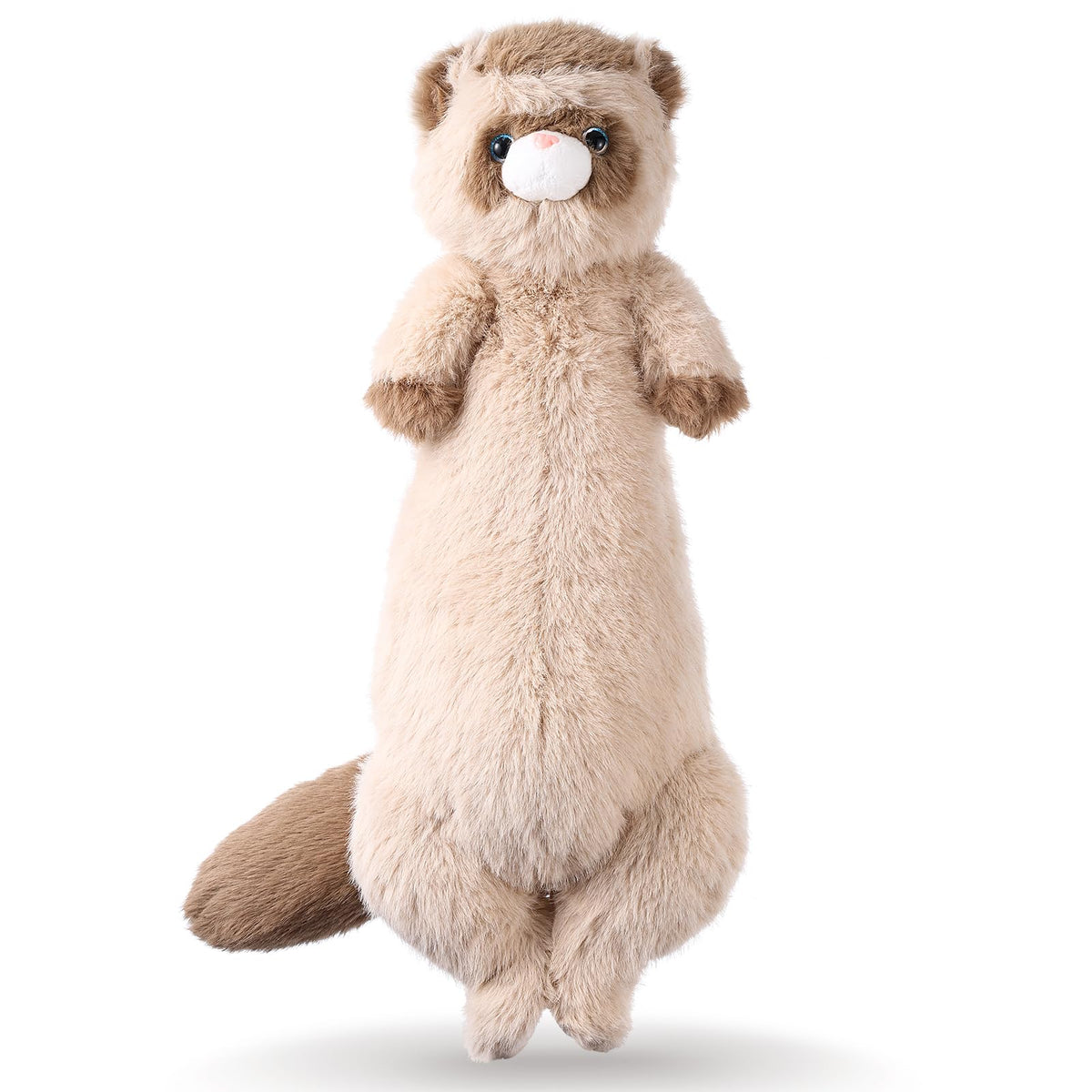 ZJoey ferret plush twenty-point-five-inch long body offers cozy cuddle support.