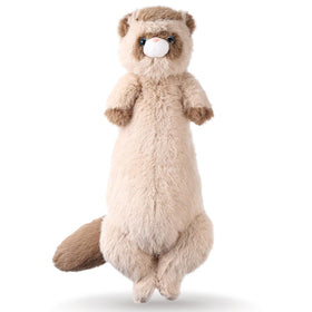 ZJoey ferret plush twenty-point-five-inch long body offers cozy cuddle support.