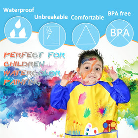 Zkptops Kids Art Smocks adjustable Velcro closure for quick, secure wear.